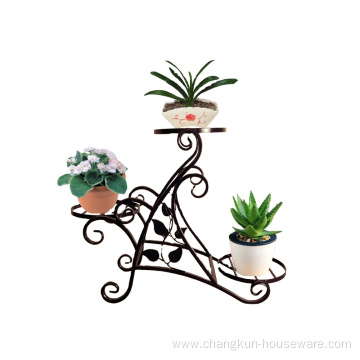 Garden iron flower stand indoor outdoor flower shelf